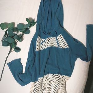 Free People Blue Hooded Sweatshirt!!